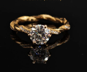 1ct Round Synthetic Moissanite Rope Ring In 925 Sterling Silver St Valentine's Day Gifts for Men Women