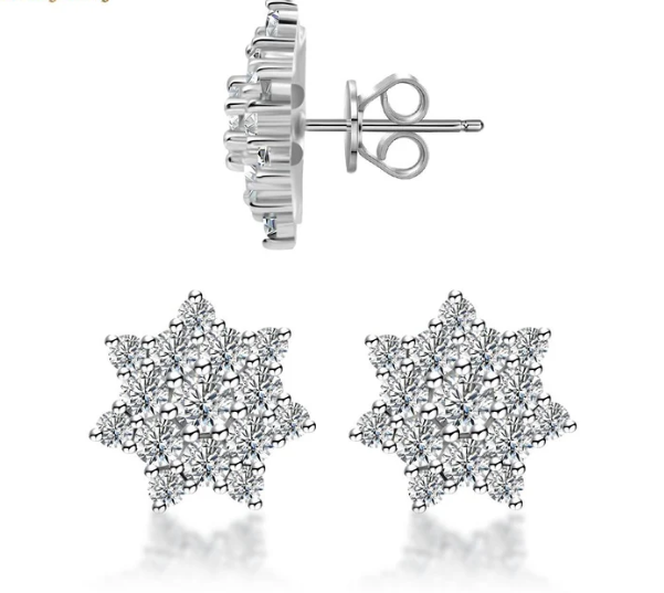 S925 HALO SYNTHETIC MOISSANITE STUD EARRING FOR MEN WOMEN GIFT