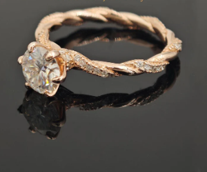 1ct Round Synthetic Moissanite Rope Ring In 925 Sterling Silver St Valentine's Day Gifts for Men Women