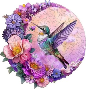 Jigfoxy Wooden Puzzles for Adults, Hummingbird Wood Puzzles Adult, Unique Animal Shape Wooden Jigsaw Puzzles for Adults, Birthday Gifts for Puzzle Lovers, Family, Friend (XL-17.3 * 16.6in-500 pcs)