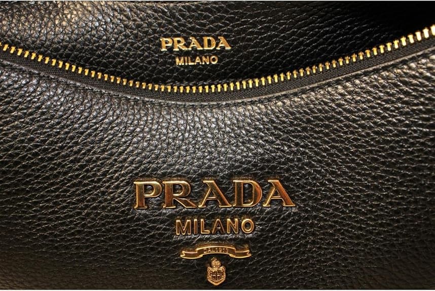 Prada Black Vitello Phenix Leather Web Stripe Strap Crossbody 1BC166