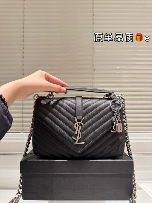 Sac à main moyen en cuir matelassé Saint Laurent Collège.