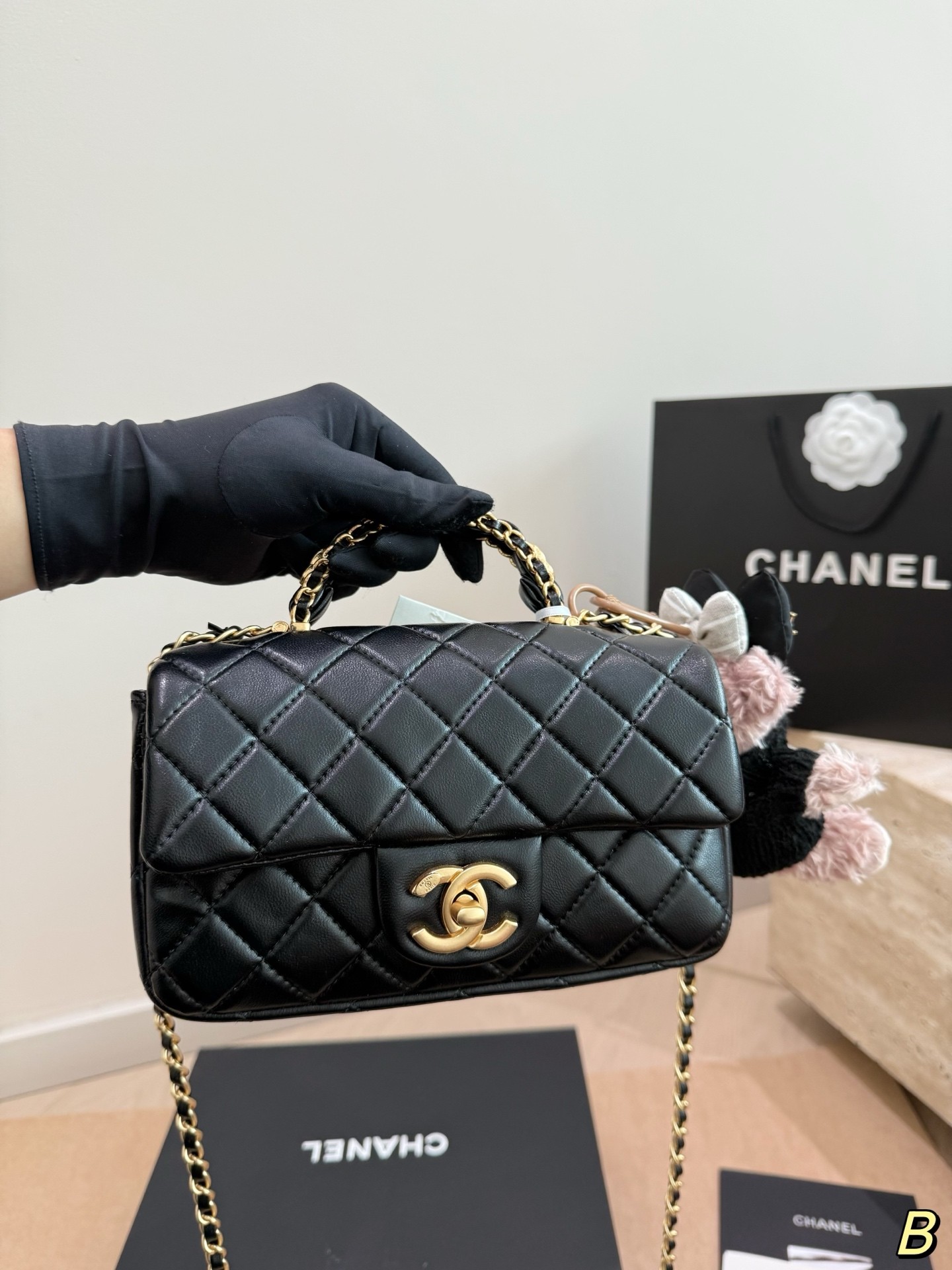 (Chanel) Mini Classic Top-Handle Flap Bag
