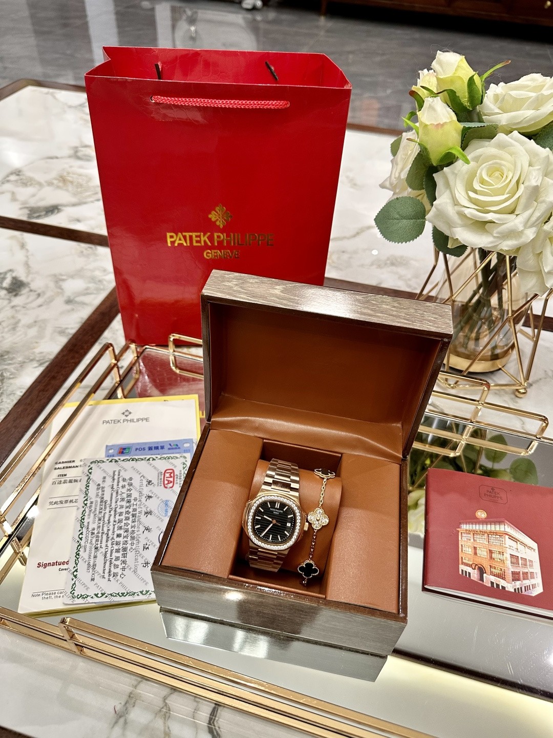 Patek Philippe Nautilus Collection Rose Gold Diamond-Set Watch