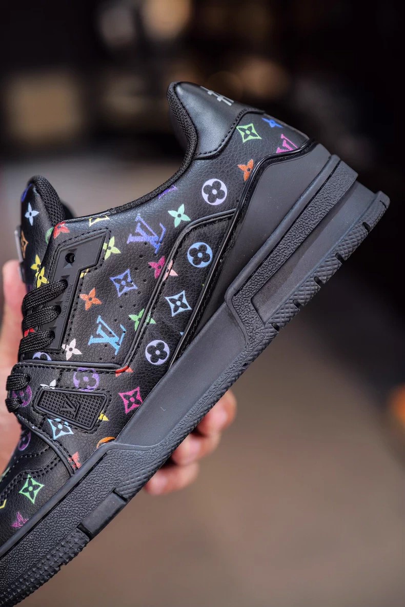 The Louis Vuitton x Takashi Murakami collaboration LV Trainer sneakers.