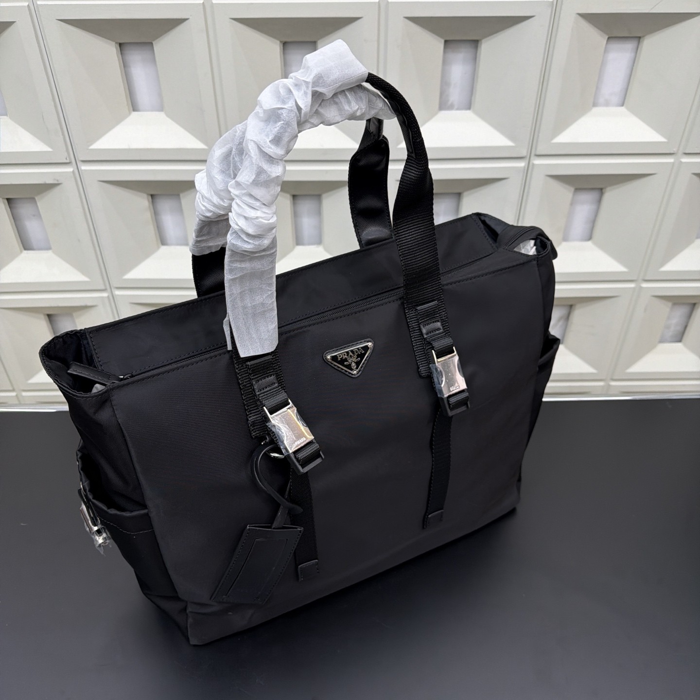 Prada Re-Nylon and Saffiano Leather Tote Bag