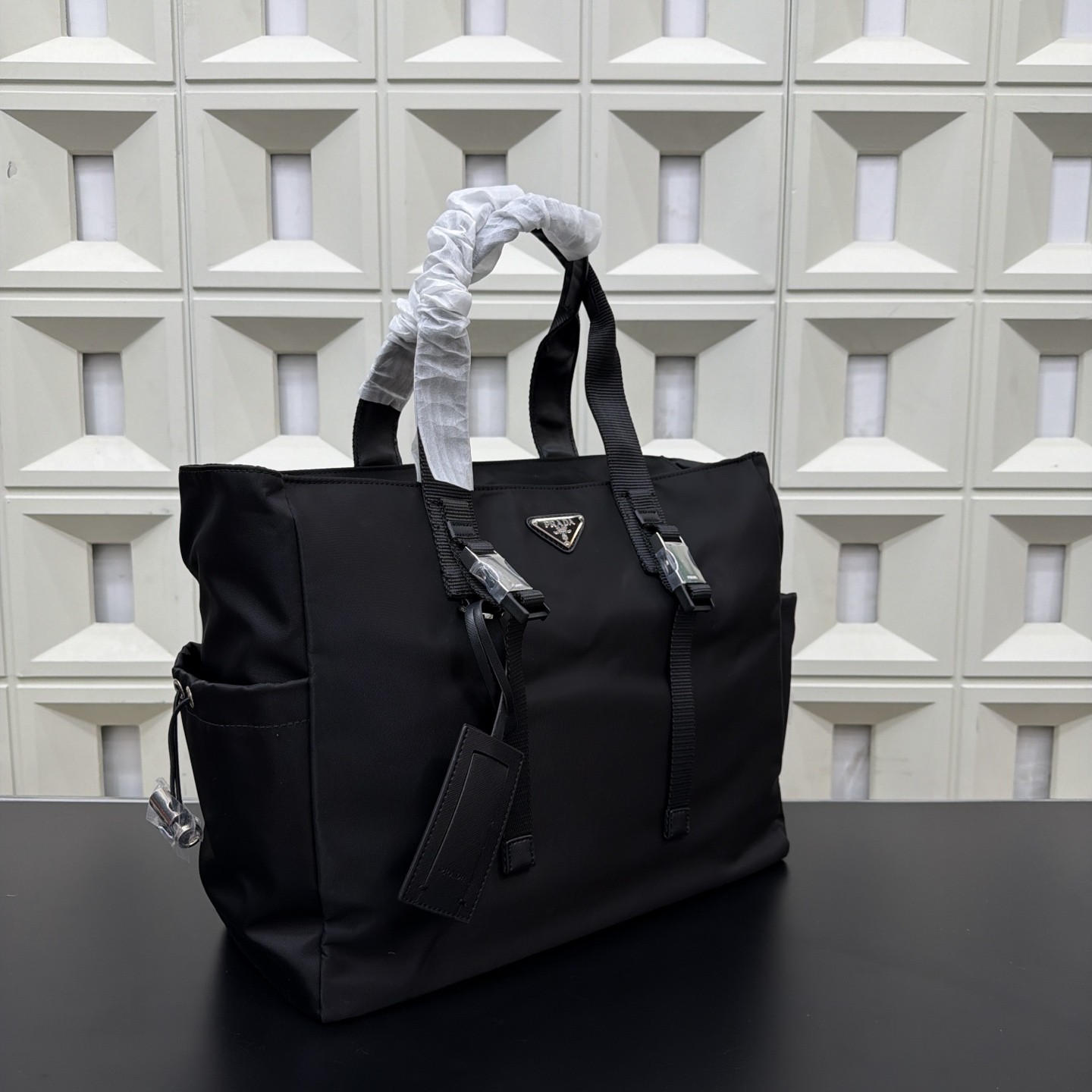 Prada Re-Nylon and Saffiano Leather Tote Bag