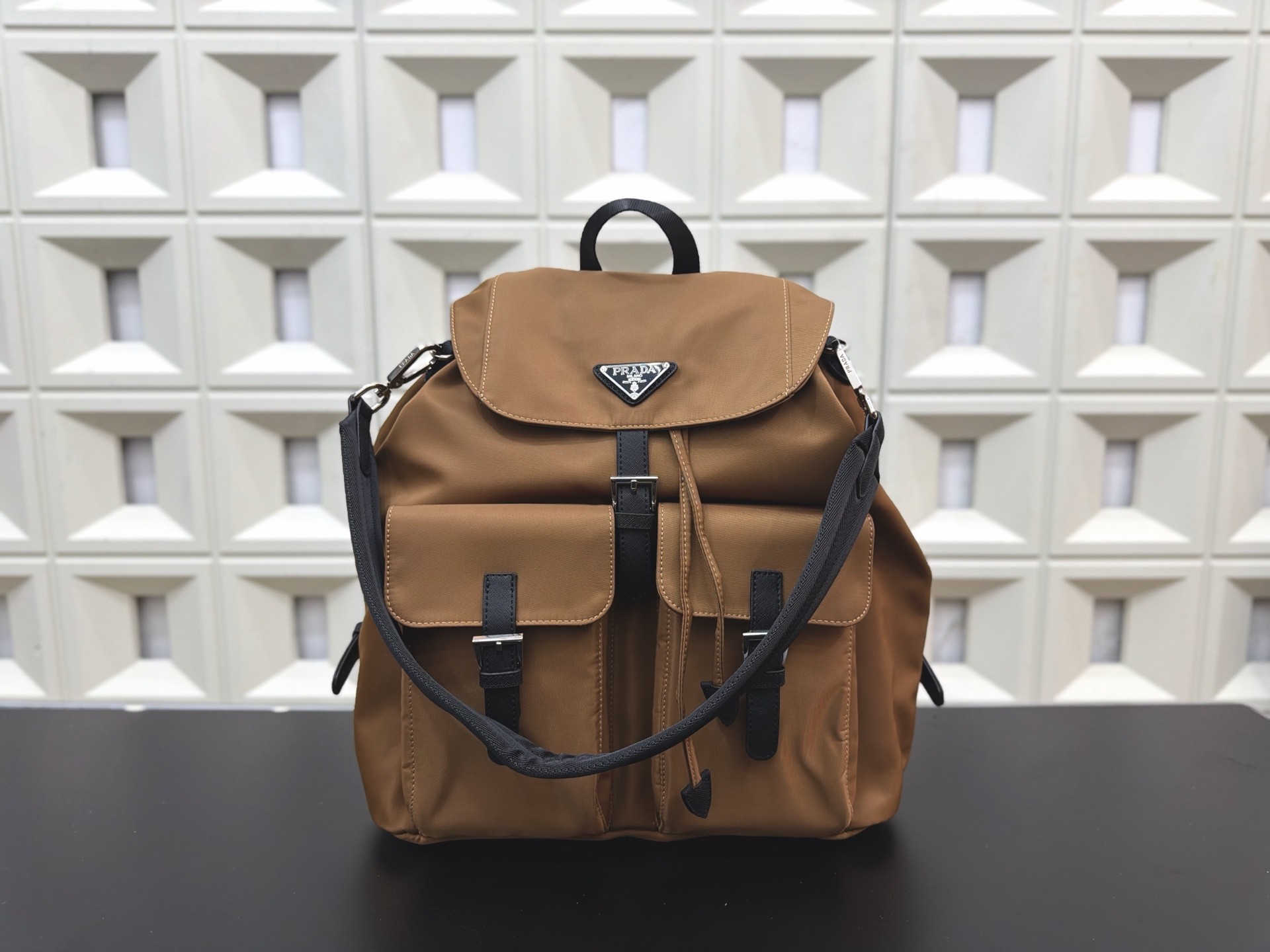 Prada Blue nylon backpack