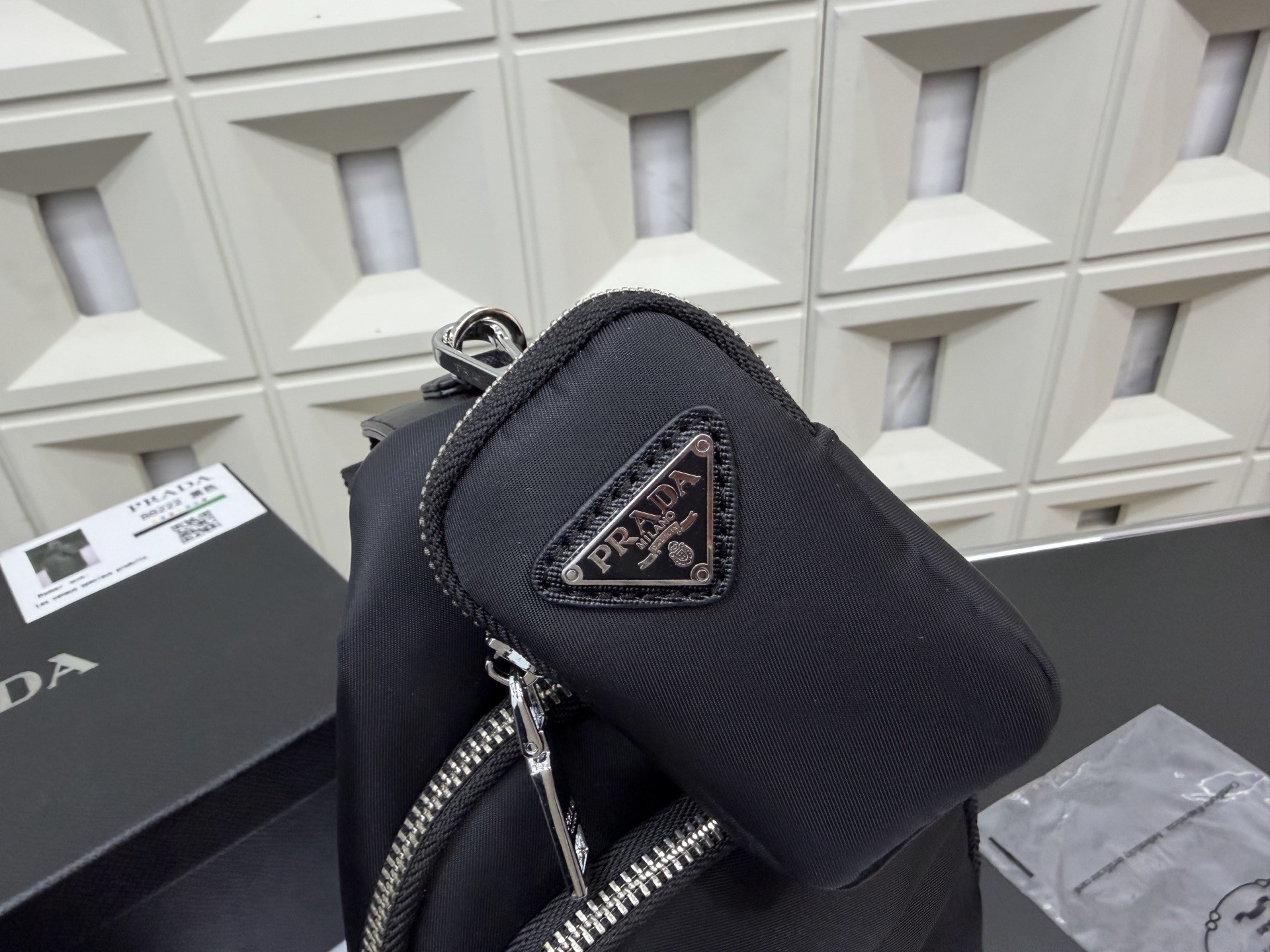Prada Re-Nylon and Saffiano Leather Crossbody Bag