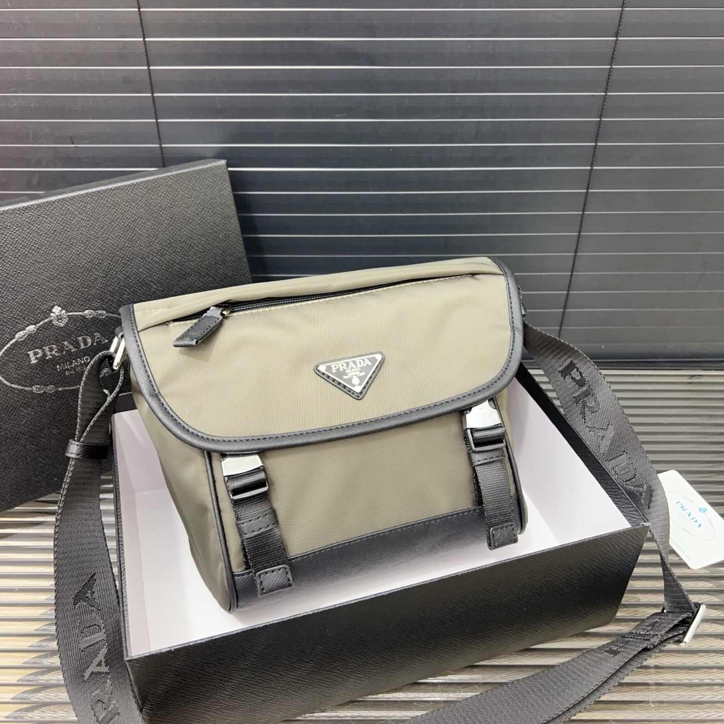 Prada Re-Nylon and Saffiano Leather Shoulder Bag