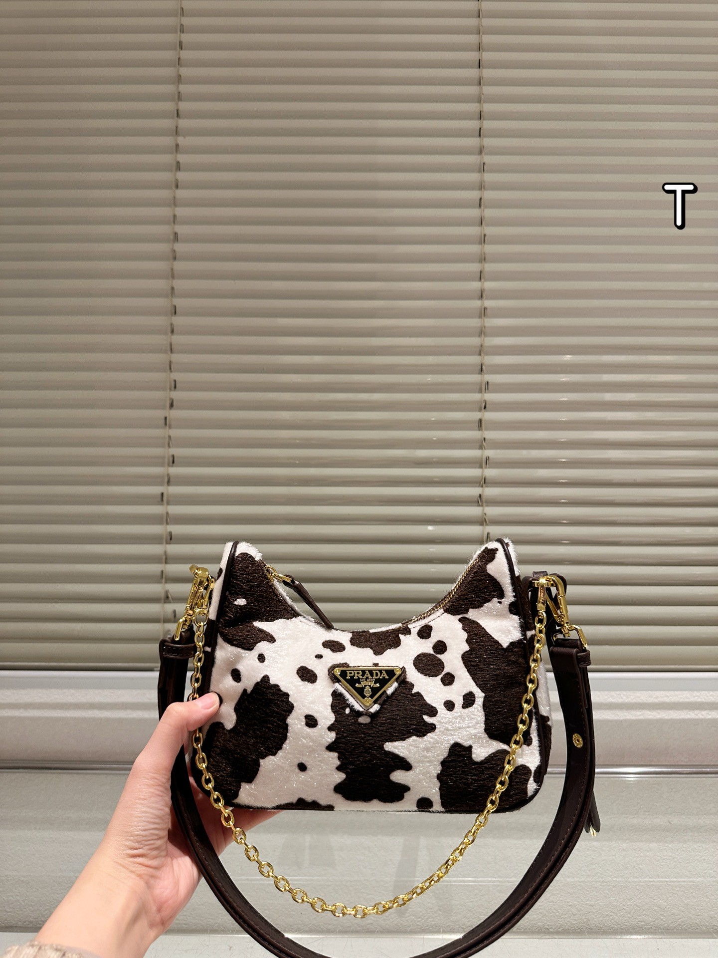 Prada Aimée Medium Printed Leather Shoulder Bag