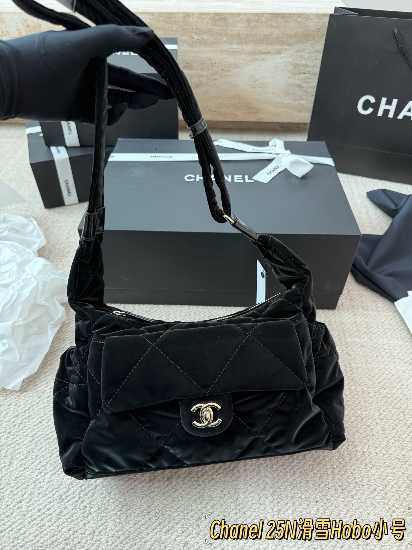 Chanel 25N Coco Neige Hobo