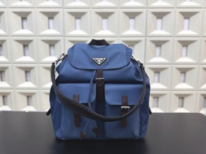 Prada Blue nylon backpack