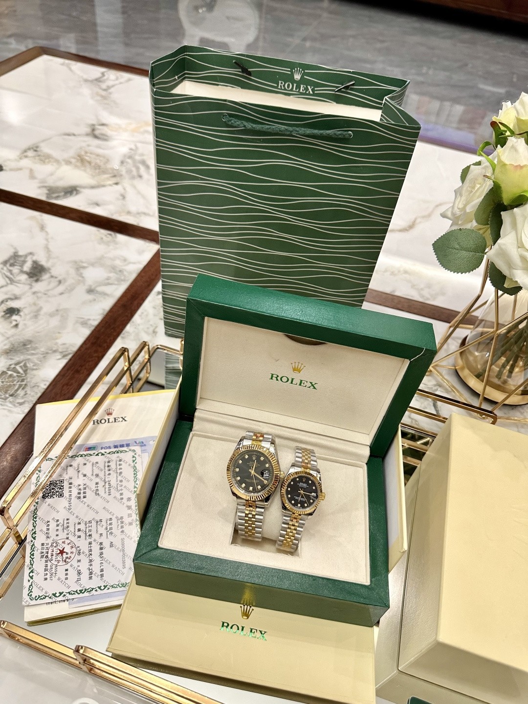 Rolex) Two-tone gold Datejust watch