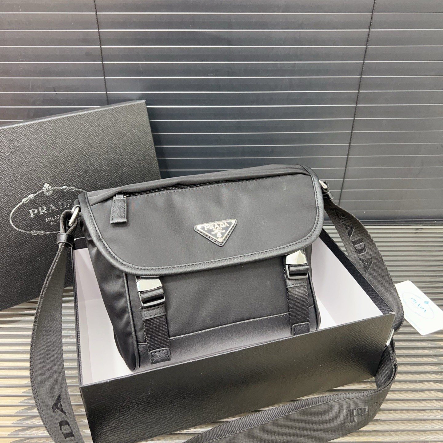 Prada Re-Nylon and Saffiano Leather Shoulder Bag