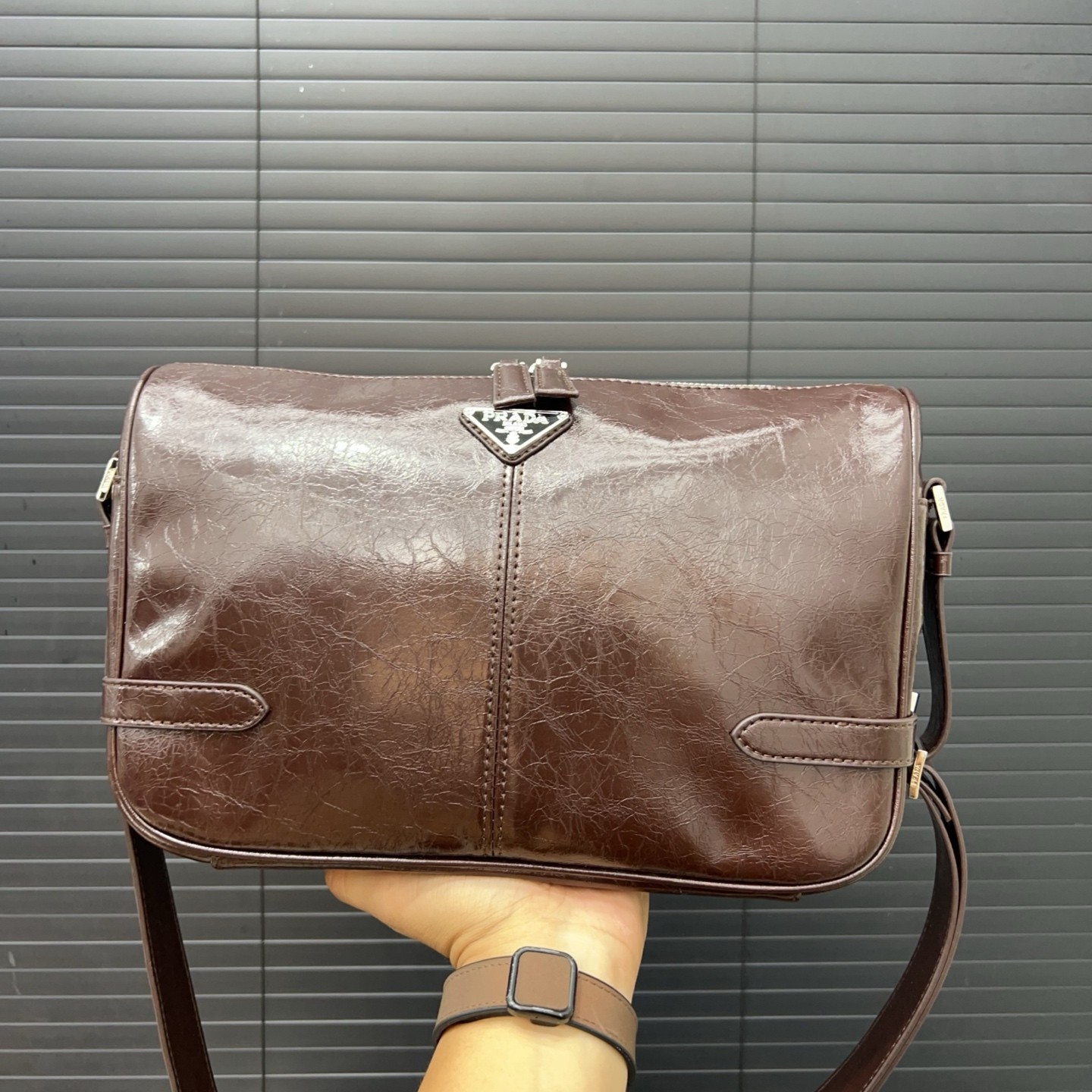 Prada Brown Leather Shoulder Bag