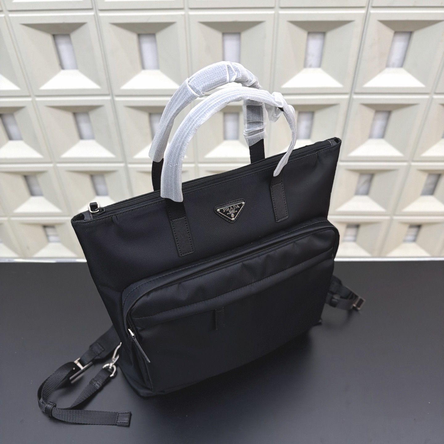 Prada Re-Nylon and Saffiano Leather Tote Bag