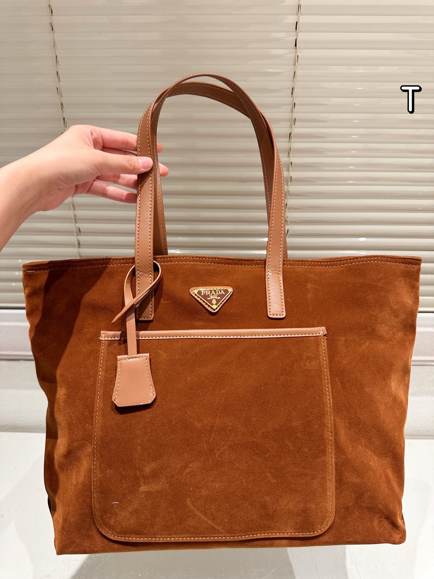 Prada Bonnie Series Suede Tote Bag