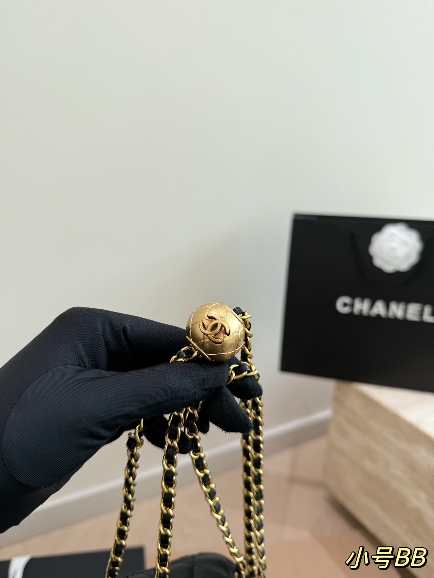 Chanel Mini Gold Fan Makeup Case Bag