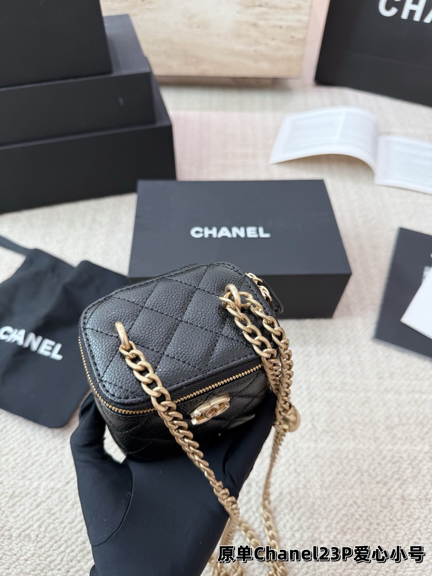 （Chanel）Sac mini boîte à boucle réglable en forme de cœur série 23P