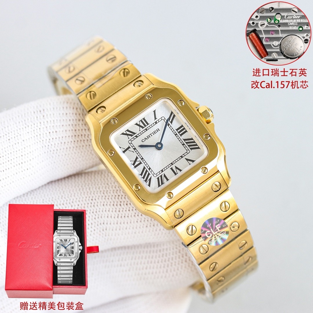 (Cartier) Santos Collection Two-Tone Women's Watch