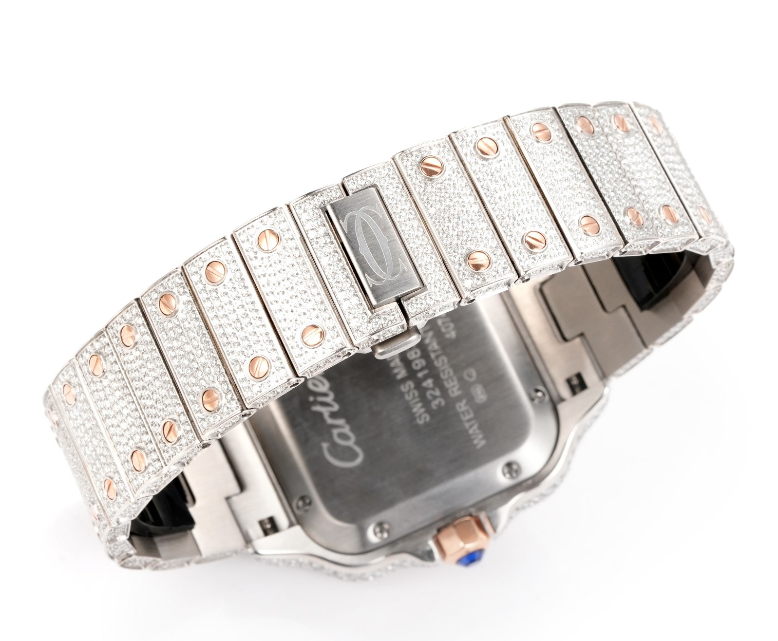 Luxury diamond-set men's watches from the Cartier Santos collection