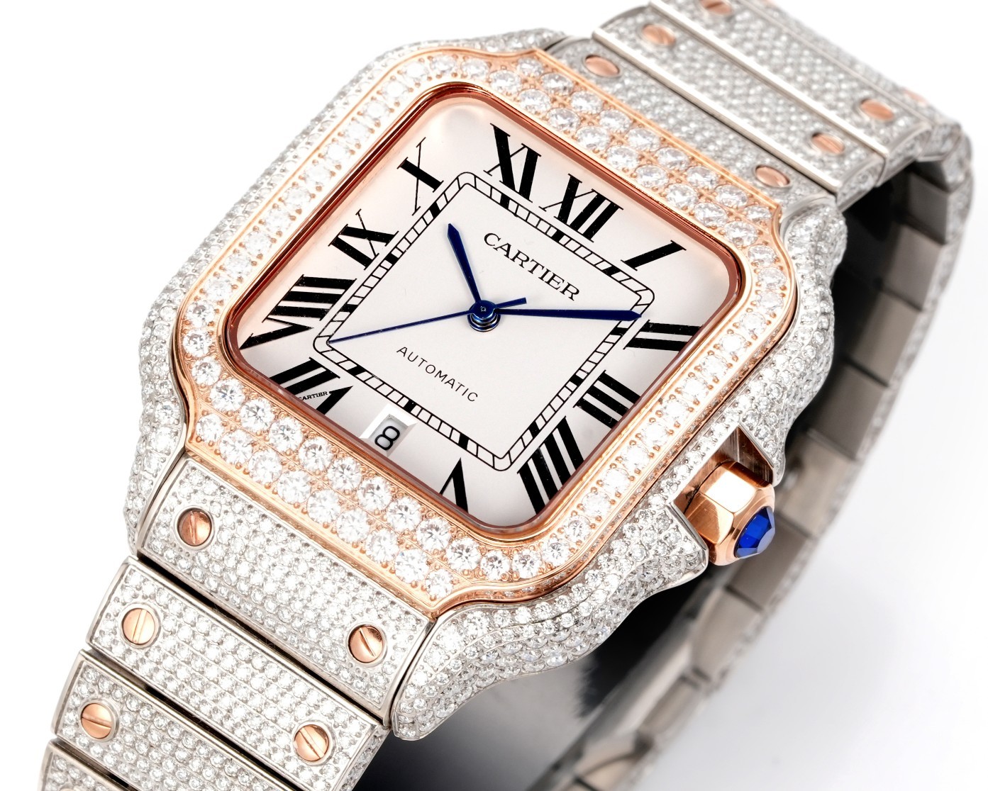 Luxury diamond-set men's watches from the Cartier Santos collection