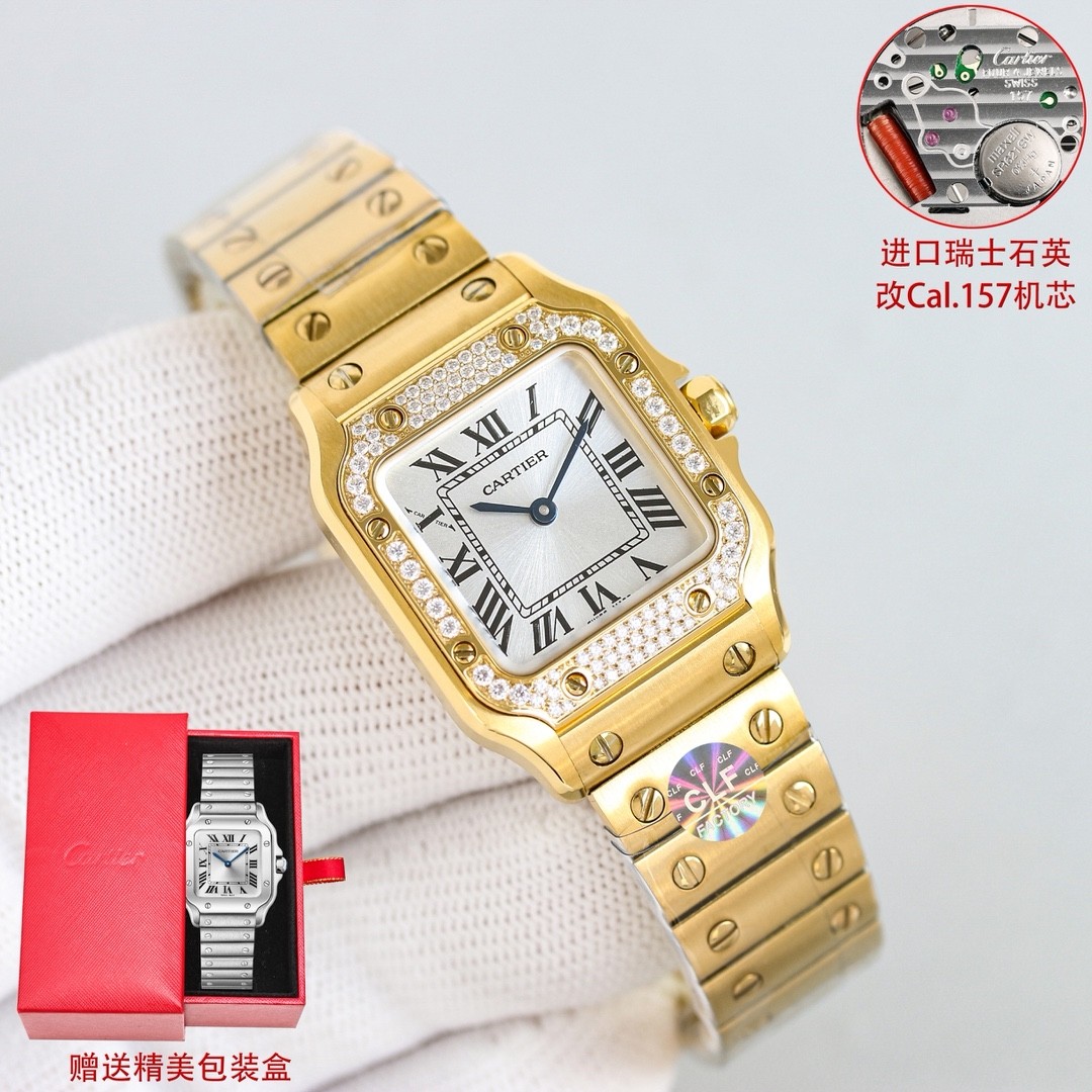 (Cartier) Santos Collection Two-Tone Women's Watch