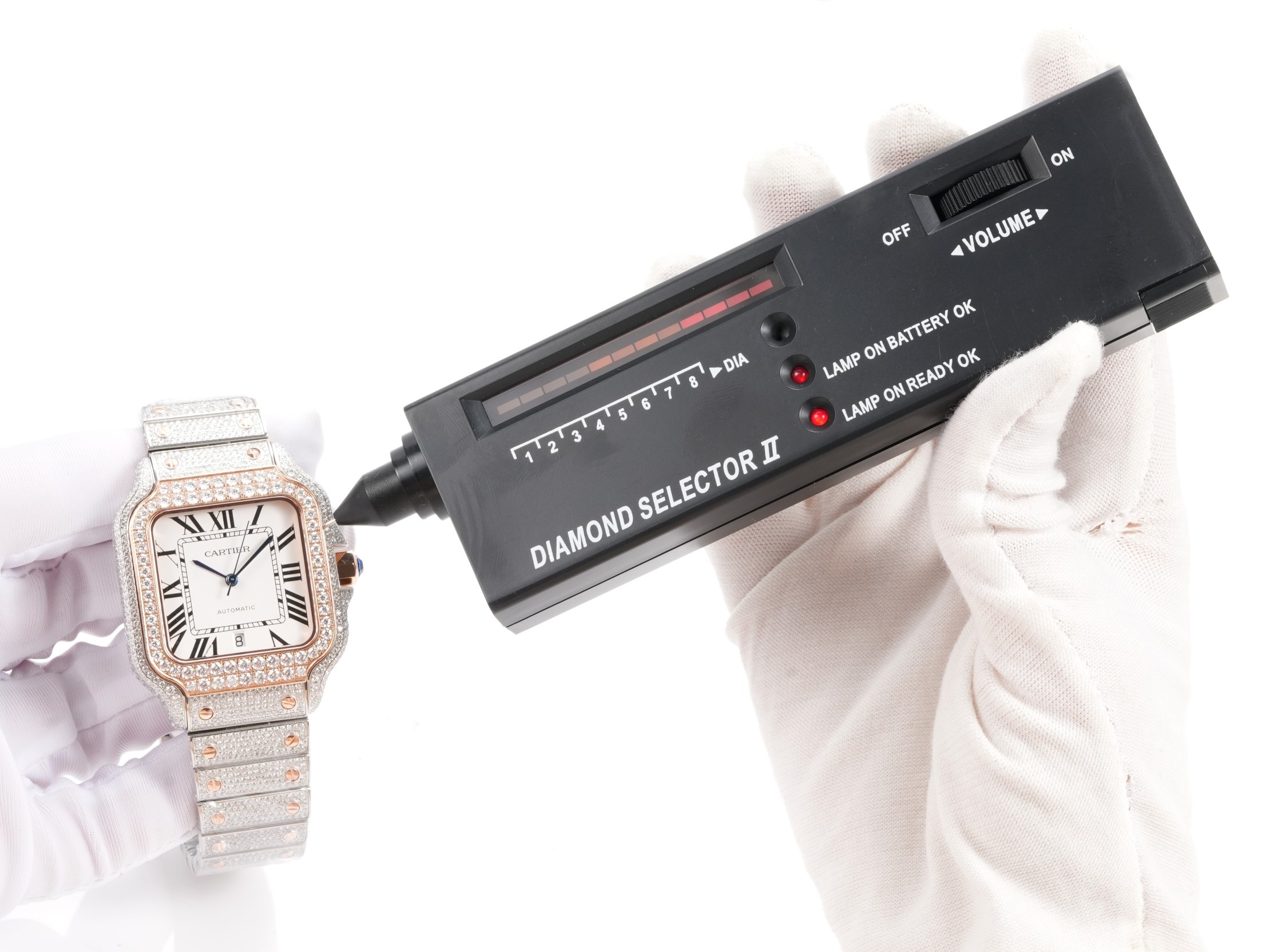 Luxury diamond-set men's watches from the Cartier Santos collection