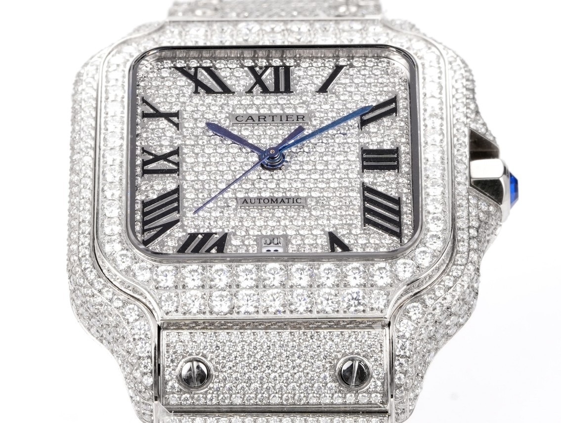 Custom diamond-set models from the Cartier Santos collection